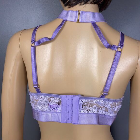 Exposed by Magic Silk Open Cup Crotchless Panties Garter Lingerie Small Medium - Picture 8 of 12